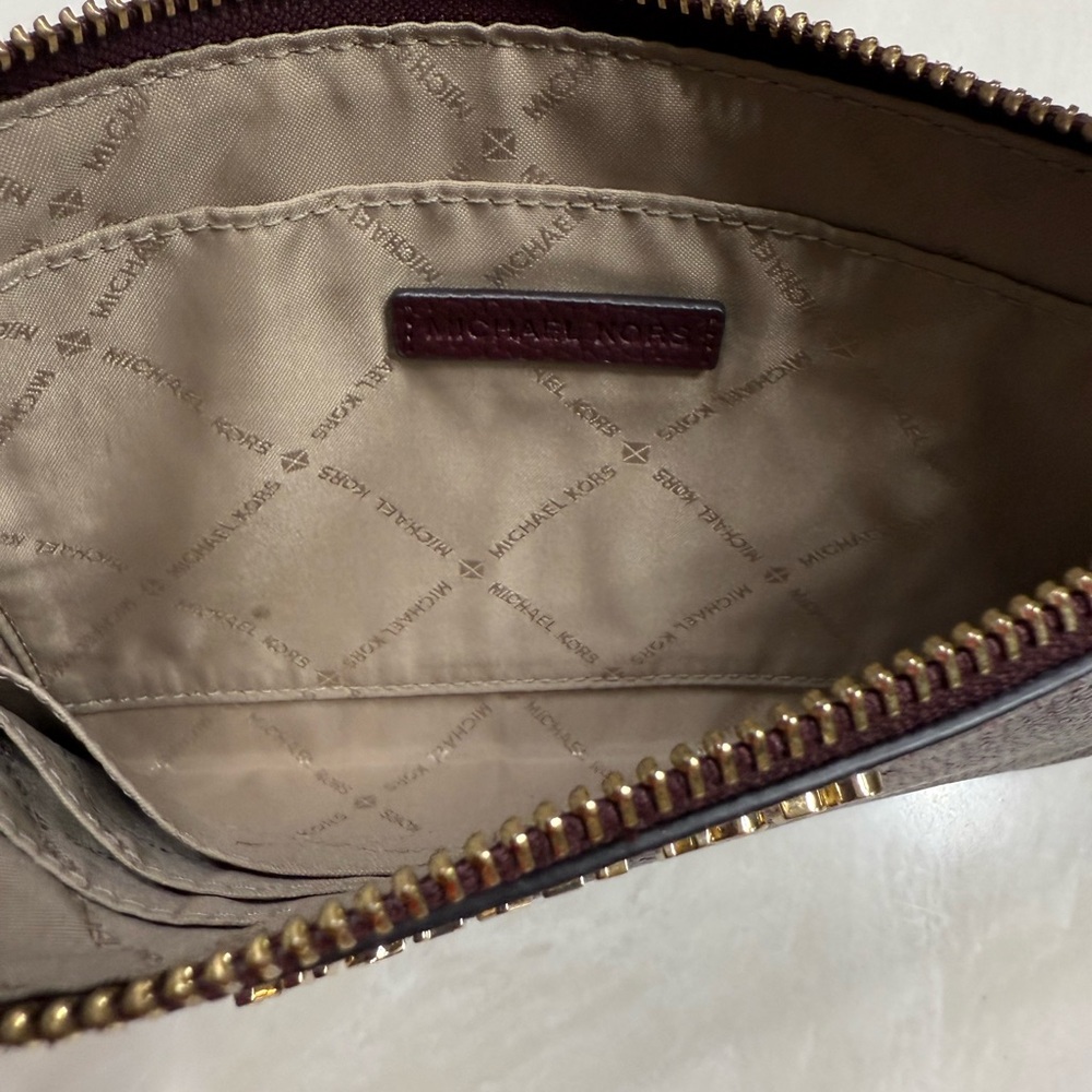 Michael Kors Burgundy and Gold Wristlet - Picture 3 of 3